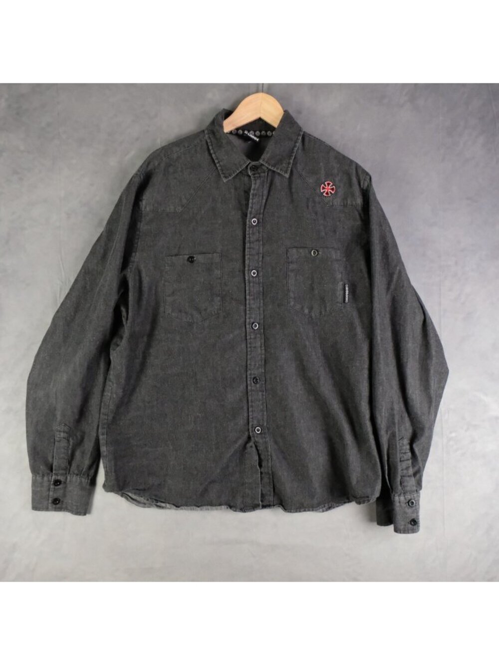 Independent Truck Company Shirt Mens Extra Large Black Button Up Logo